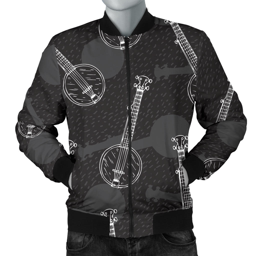 Banjo Pattern Print Design 03 Men Bomber Jacket