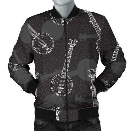 Banjo Pattern Print Design 03 Men Bomber Jacket
