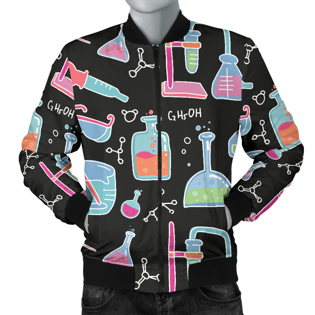 Chemical Pattern Print Design 06 Men Bomber Jacket