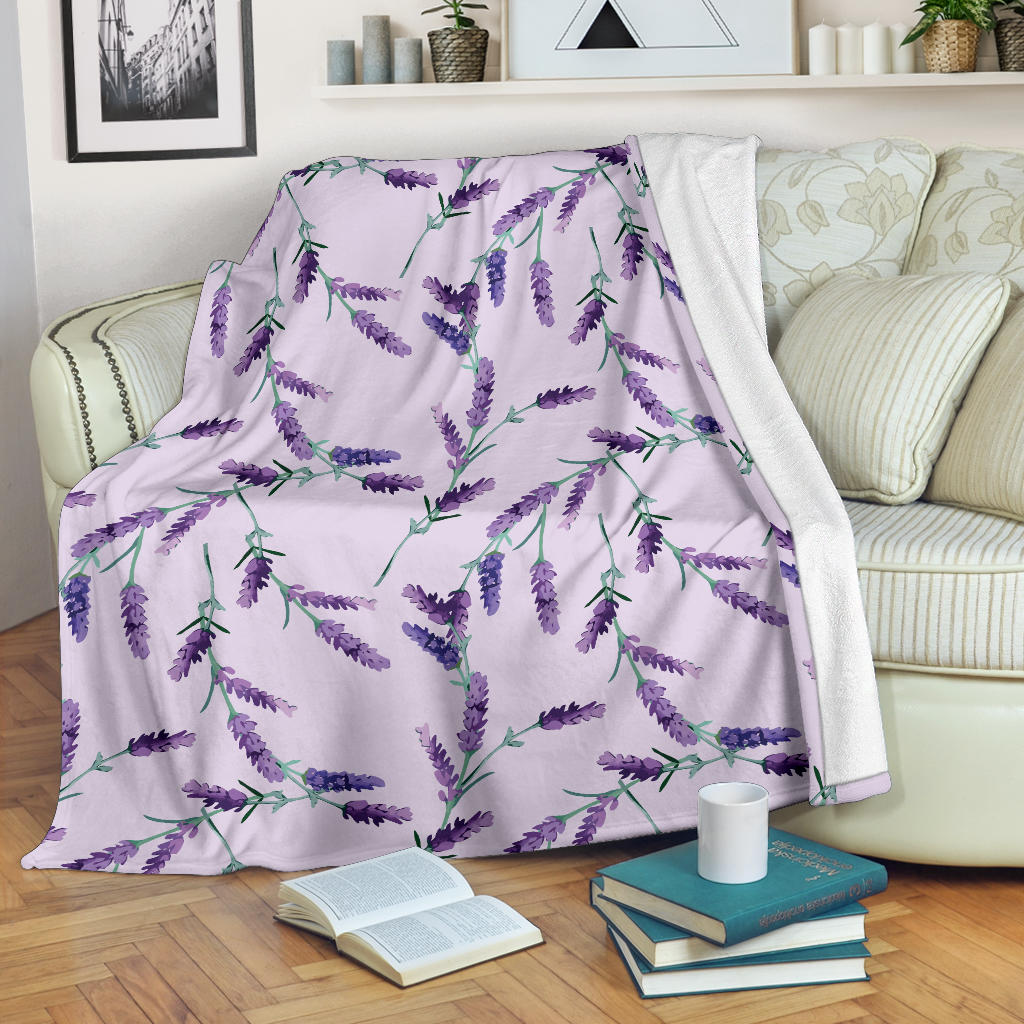 Lavender Pattern Print Design 02 Premium Blanket