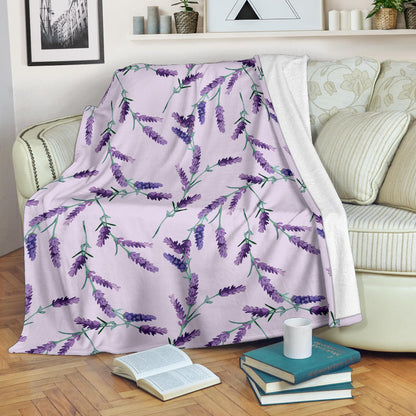 Lavender Pattern Print Design 02 Premium Blanket