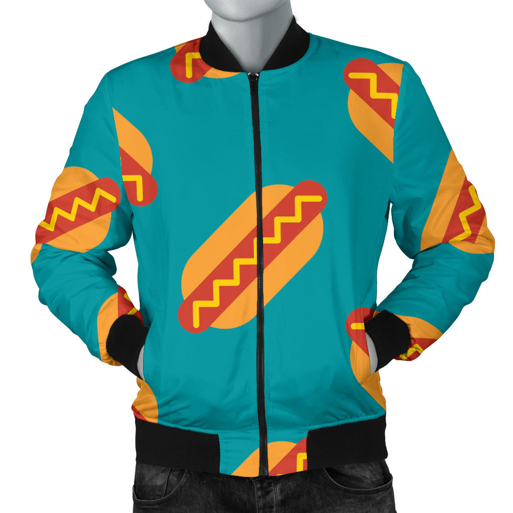 Hot Dog Pattern Print Design 03 Men Bomber Jacket