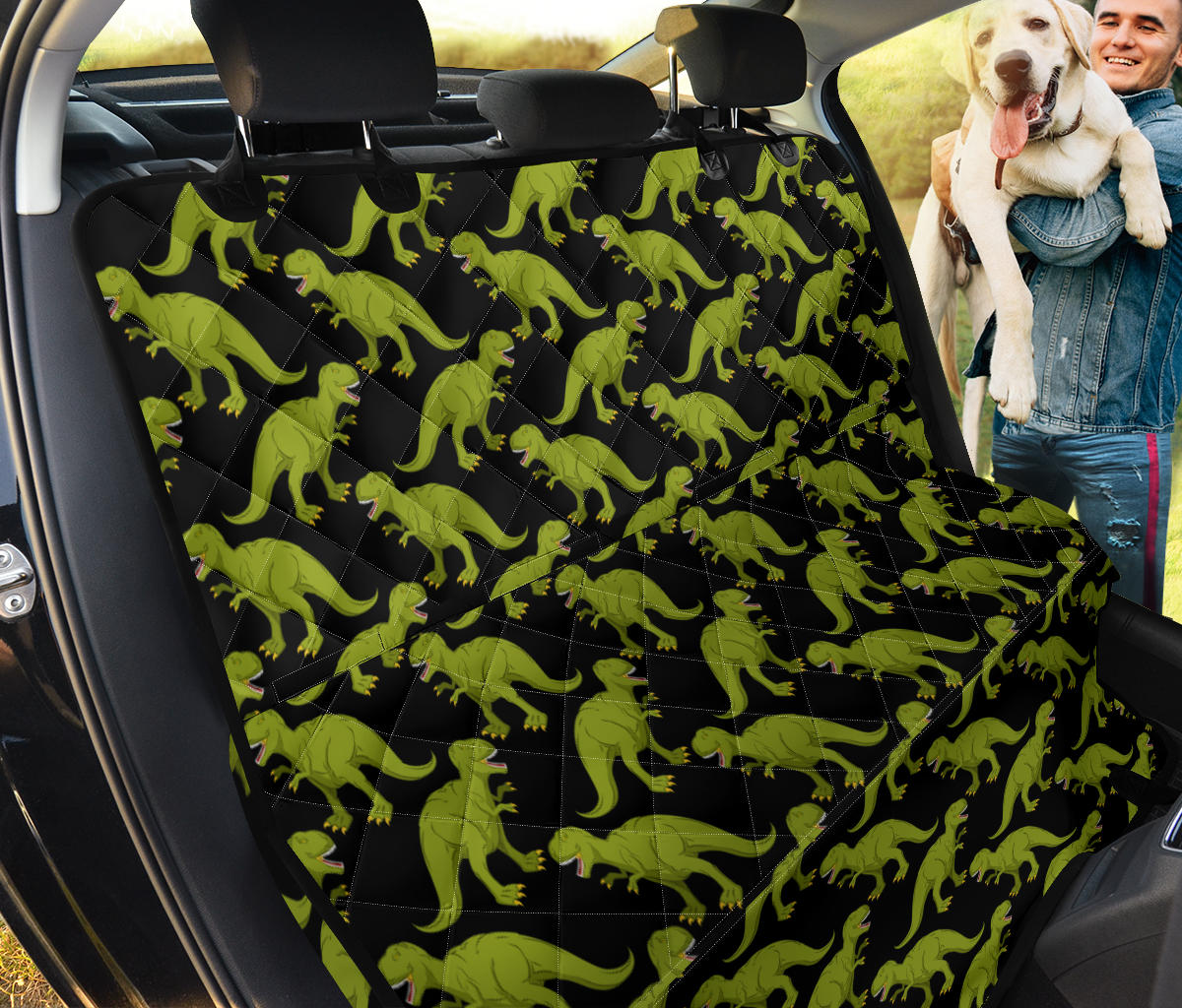 T Rex Pattern Print Design A02 Rear Dog Car Seat Cover Hammock