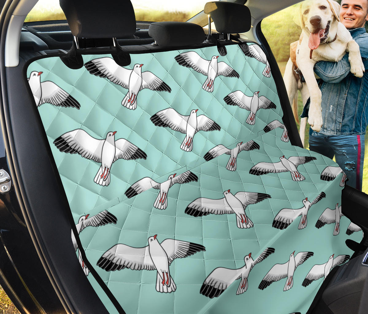 Pigeon Pattern Print Design 02 Rear Dog Car Seat Cover Hammock