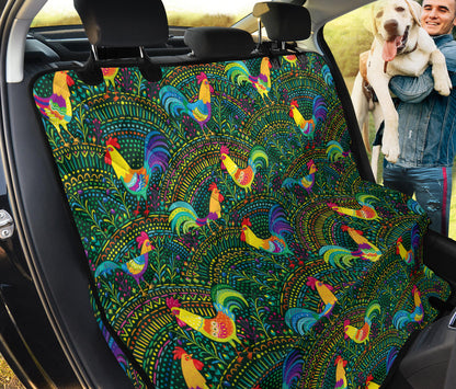 Rooster Pattern Print Design A01 Rear Dog Car Seat Cover Hammock