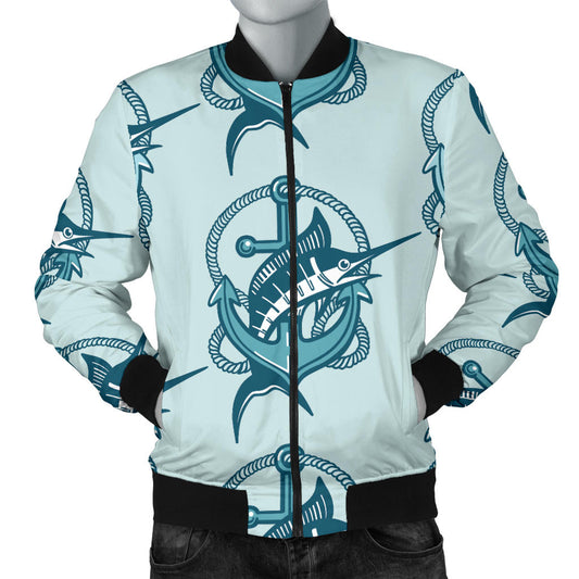 Swordfish Pattern Print Design 03 Men Bomber Jacket