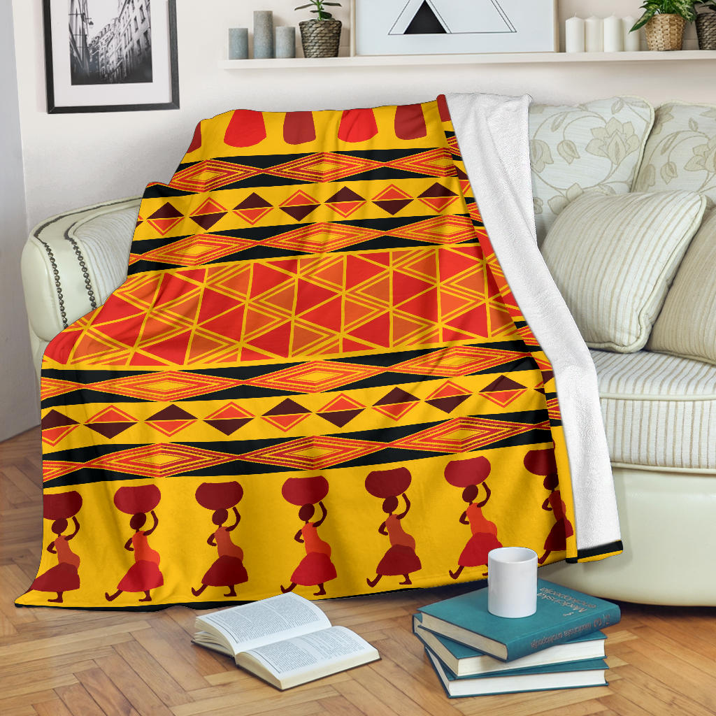 African Pattern Print Design 01 Premium Blanket