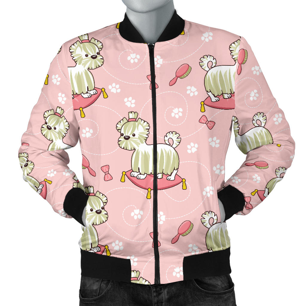 Bichons Frise Pattern Print Design 01 Men Bomber Jacket