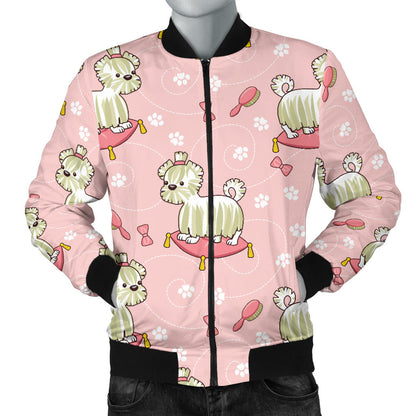 Bichons Frise Pattern Print Design 01 Men Bomber Jacket