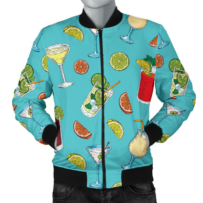 Cocktail Pattern Print Design 05 Men Bomber Jacket