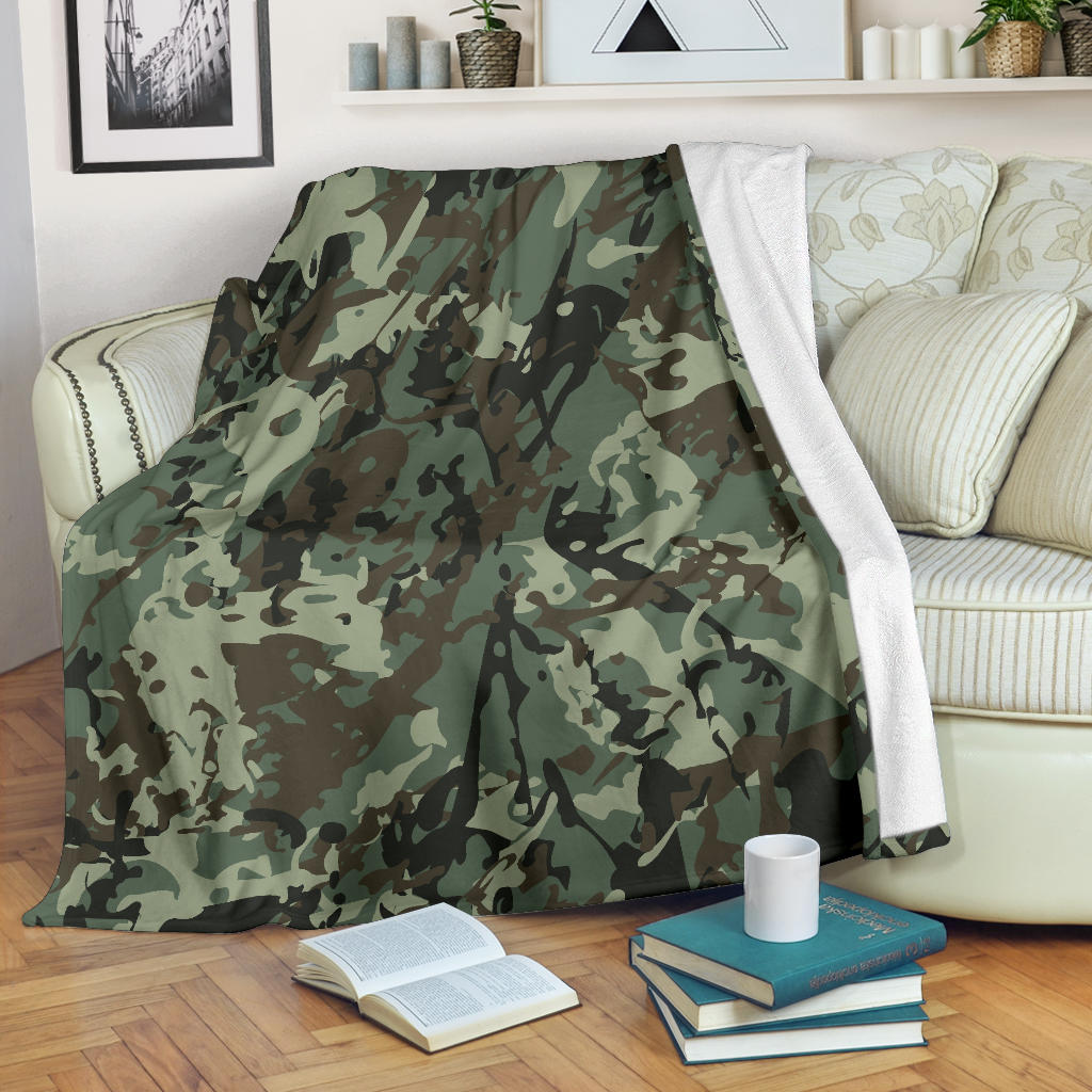 Camouflage Pattern Print Design 06 Premium Blanket