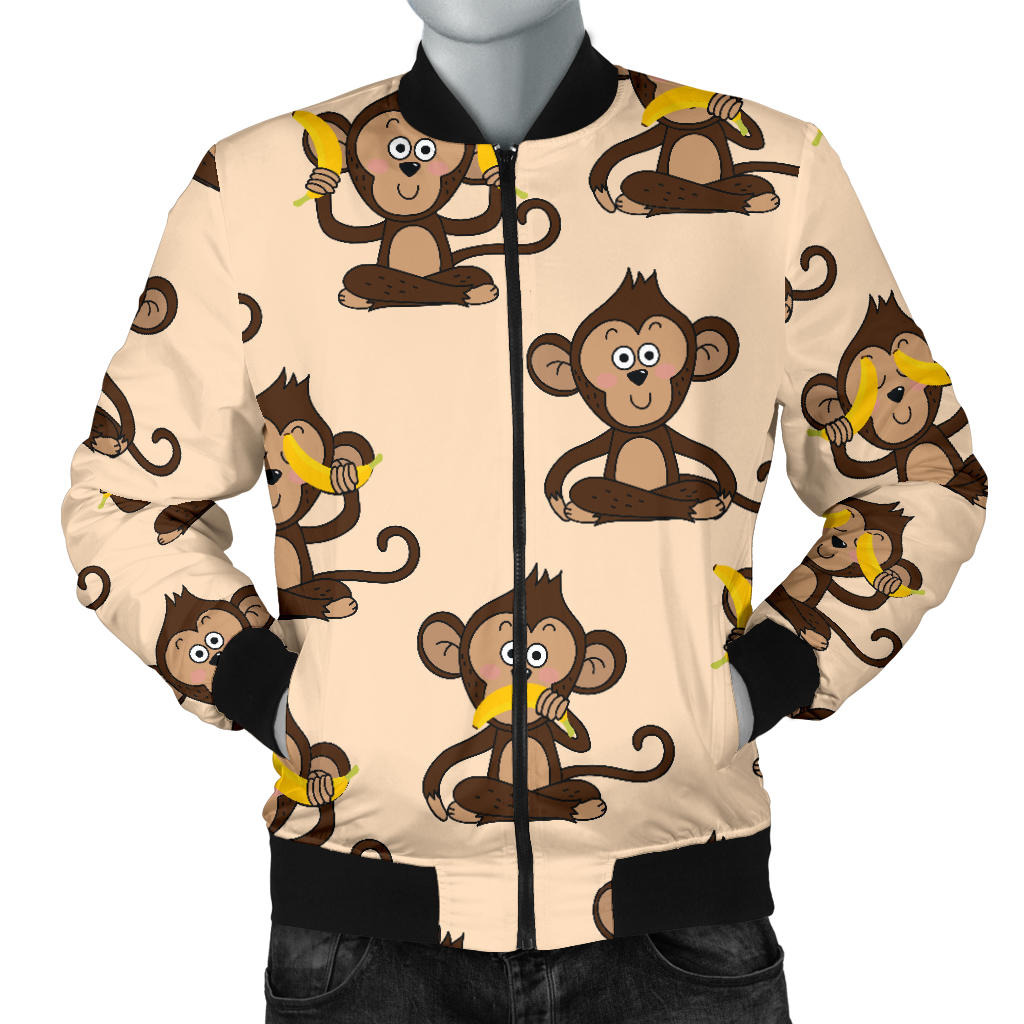 Monkey Pattern Print Design 03 Men Bomber Jacket
