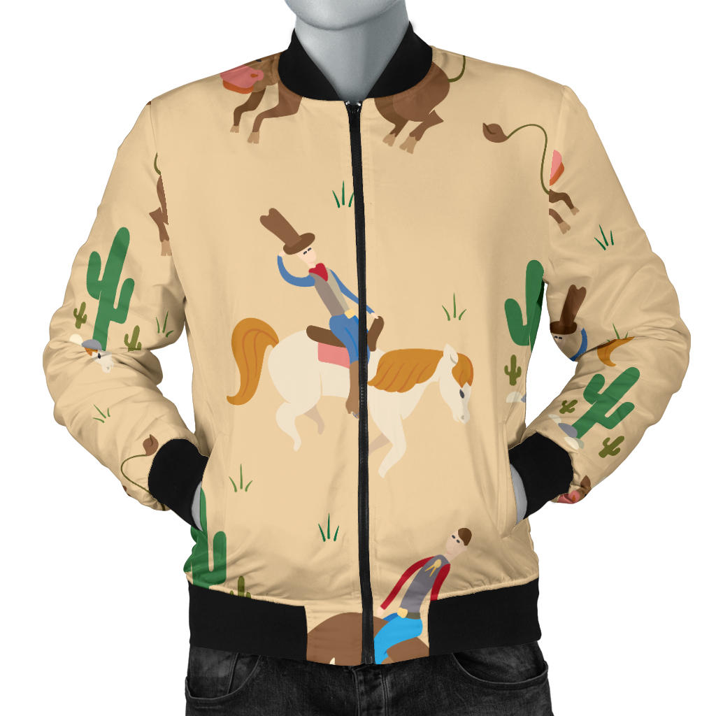 Rodeo Pattern Print Design A02 Men Bomber Jacket
