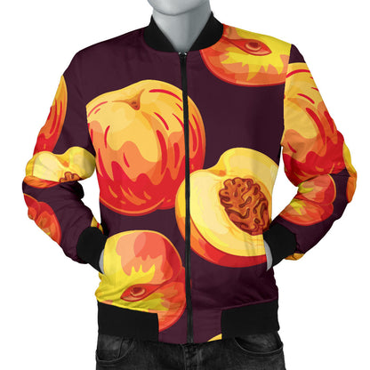 Peach Pattern Print Design A04 Men Bomber Jacket