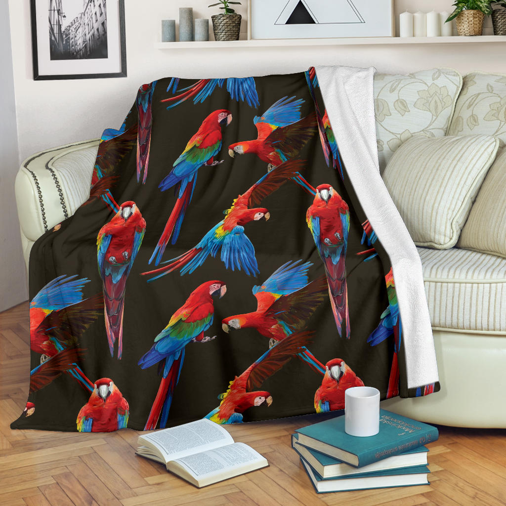 Macaw Pattern Print Design 04 Premium Blanket