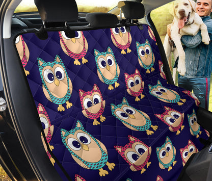 Owl Pattern Print Design A06 Rear Dog Car Seat Cover Hammock