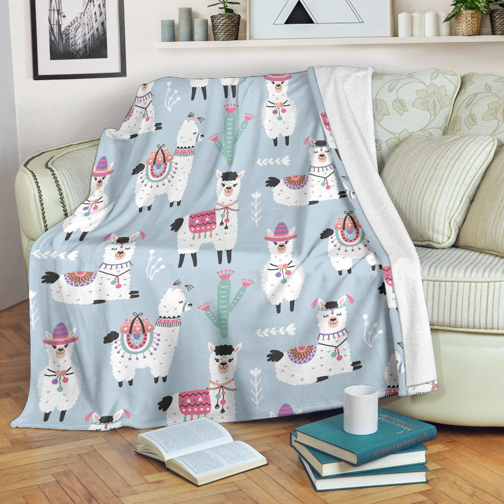 Llama Pattern Print Design 04 Premium Blanket