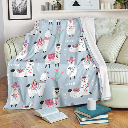 Llama Pattern Print Design 04 Premium Blanket