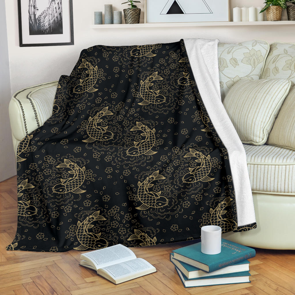 KOI Fish Pattern Print Design 02 Premium Blanket