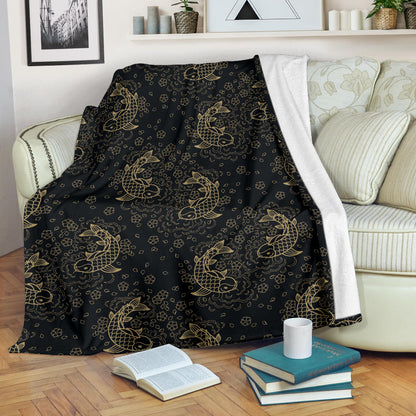 KOI Fish Pattern Print Design 02 Premium Blanket