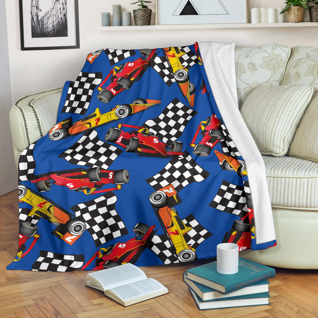 Racing Pattern Print Design A01 Premium Blanket