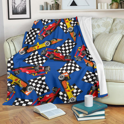 Racing Pattern Print Design A01 Premium Blanket