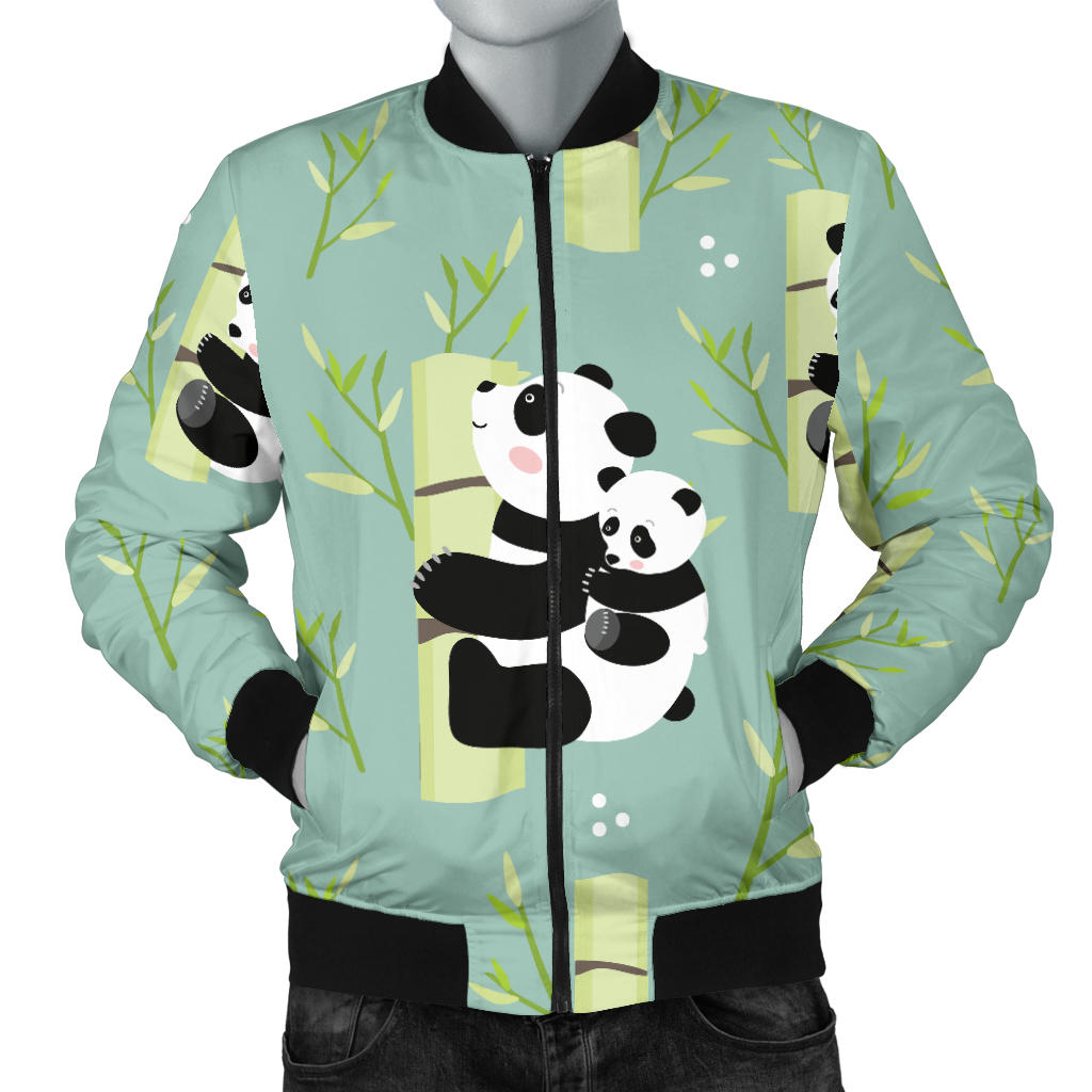 Panda Pattern Print Design A03 Men Bomber Jacket