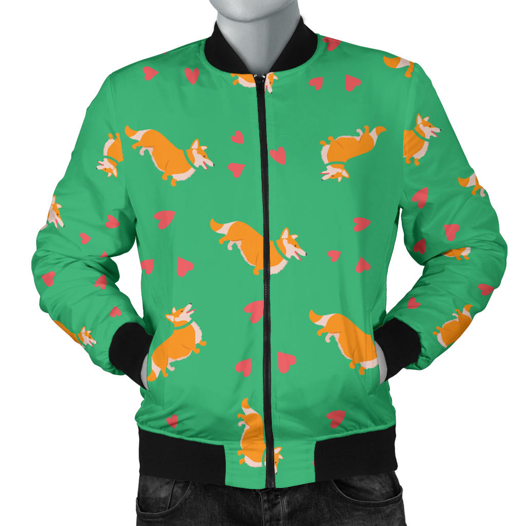 Cardigan Welsh Corgis Pattern Print Design 03 Men Bomber Jacket