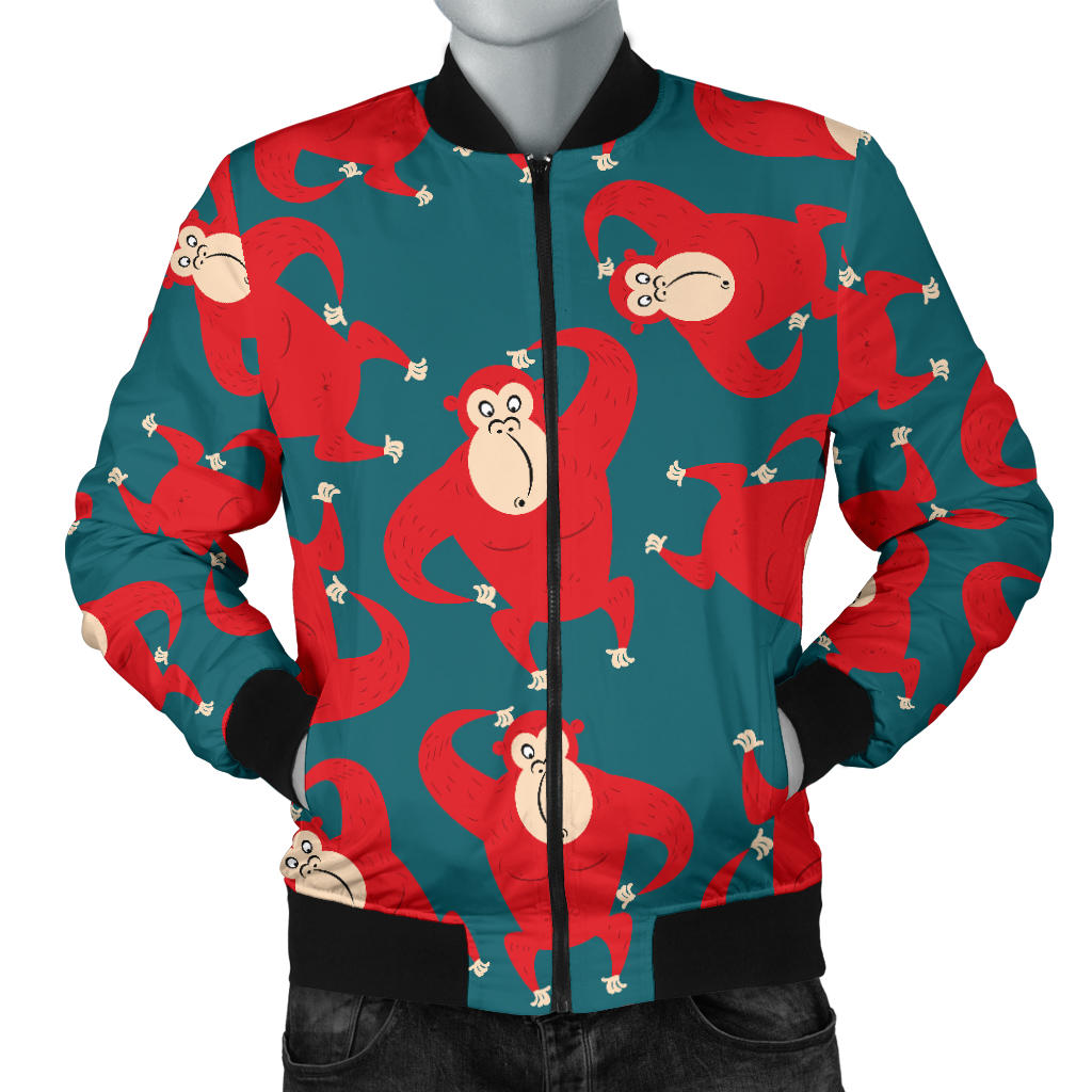 Chimpanzee Pattern Print Design 04 Men Bomber Jacket