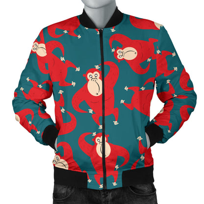 Chimpanzee Pattern Print Design 04 Men Bomber Jacket