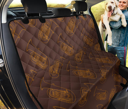 Tuba Pattern Print Design 02 Rear Dog Car Seat Cover Hammock