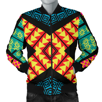 Kaleidoscope Pattern Print Design 05 Men Bomber Jacket
