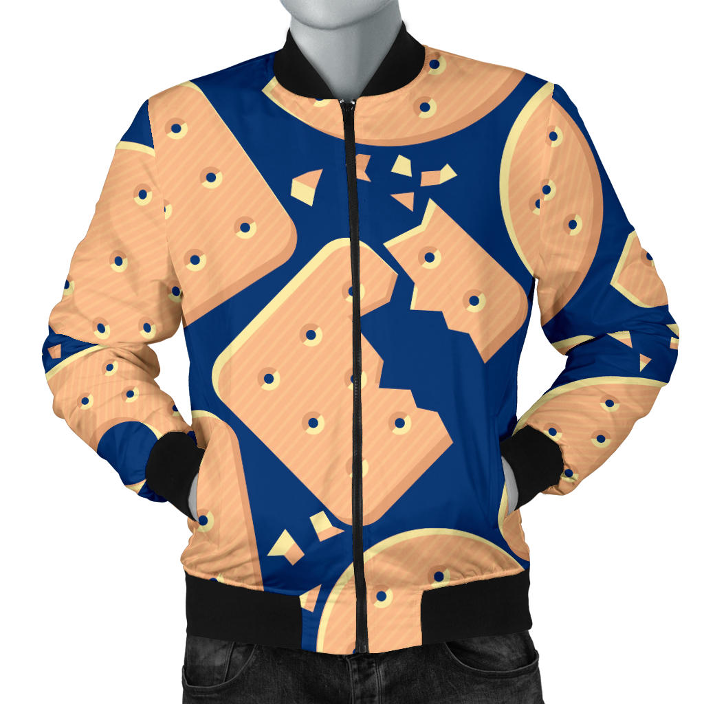 Cracker Pattern Print Design 03 Men Bomber Jacket