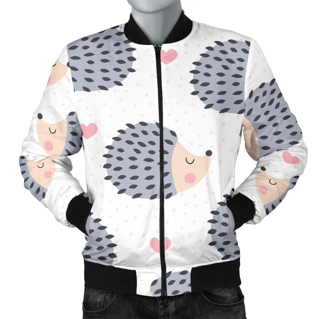 Hedgehog Baby Pattern Print Design 03 Men Bomber Jacket