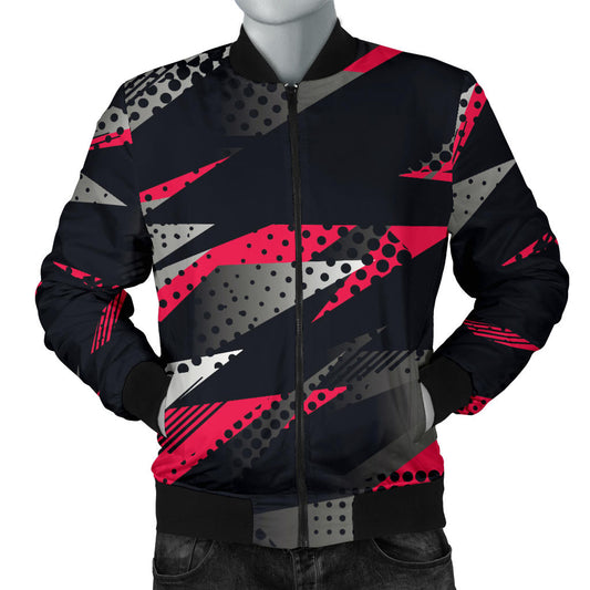 Racing Style Pattern Print Design A04 Men Bomber Jacket