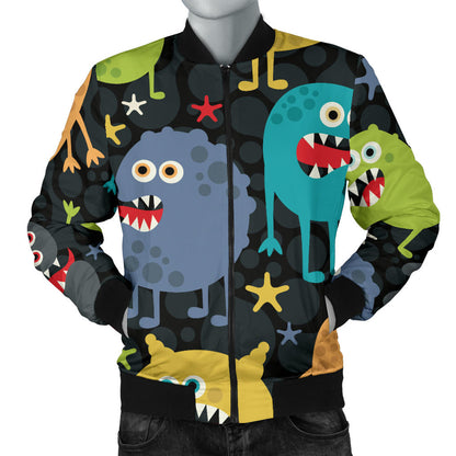 Monster Pattern Print Design 01 Men Bomber Jacket