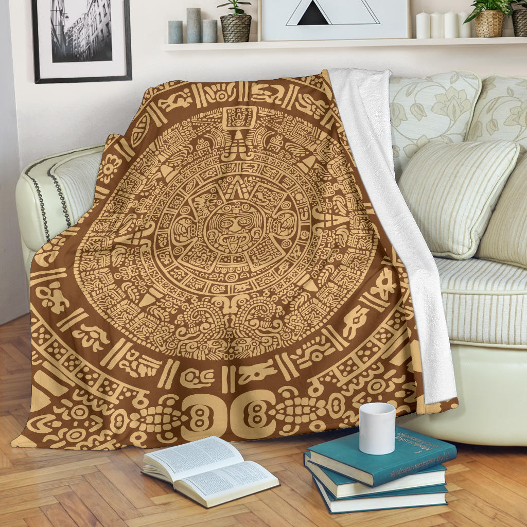 Mayan Pattern Print Design 01 Premium Blanket