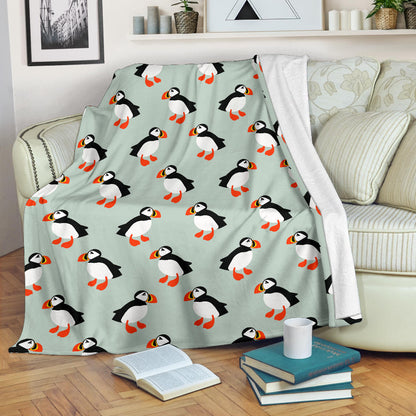 Puffin Pattern Print Design A03 Premium Blanket