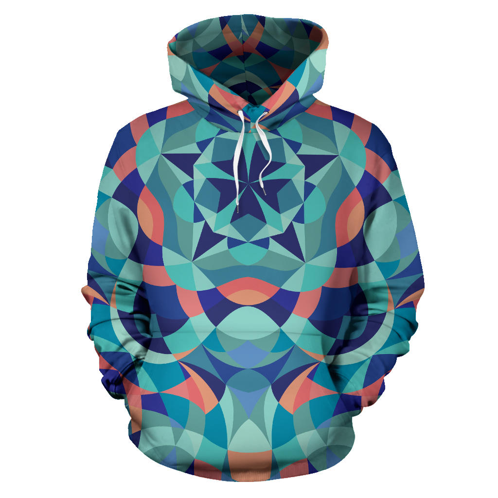 Kaleidoscope Pattern Print Design 03 Pullover Hoodie