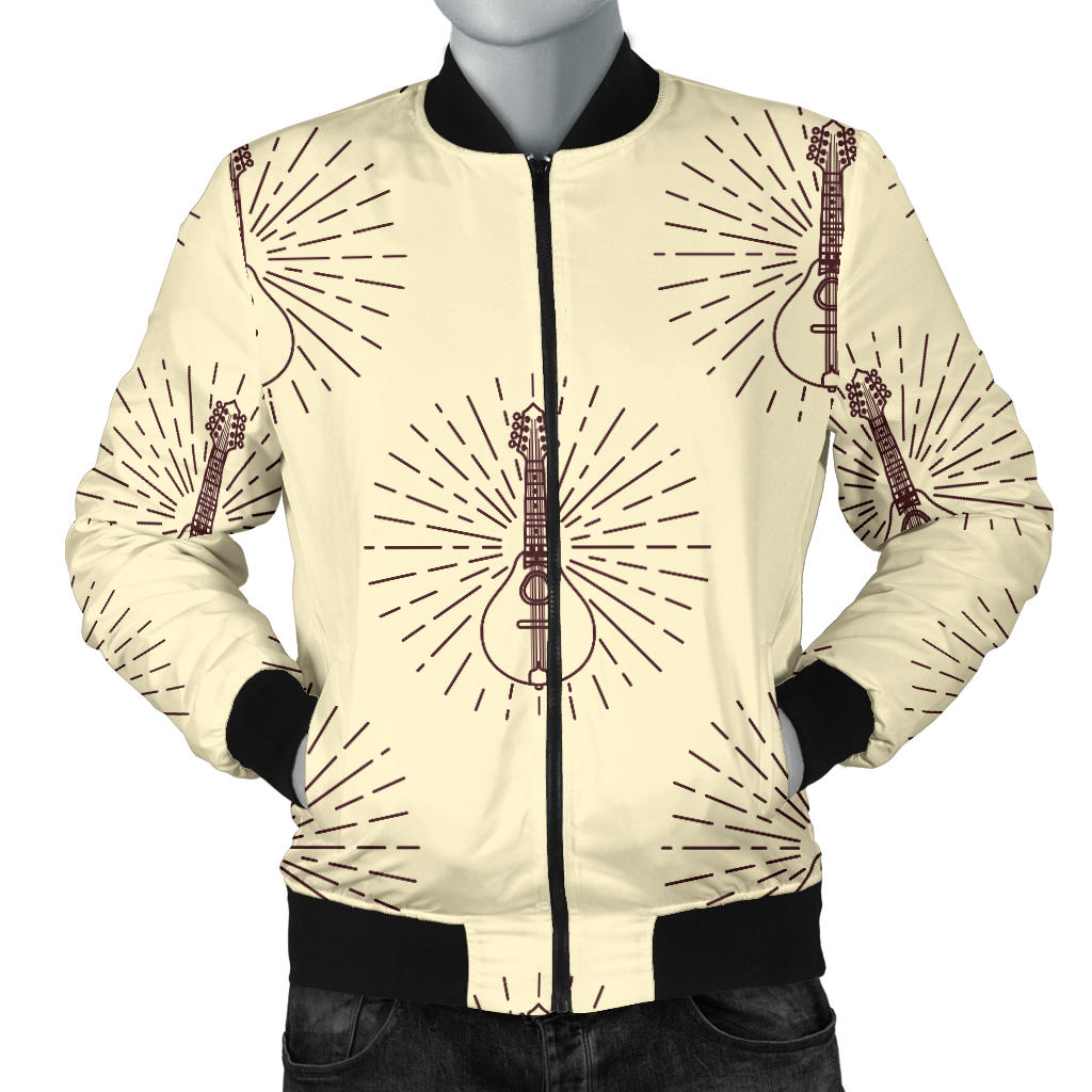 Mandolin Pattern Print Design 02 Men Bomber Jacket