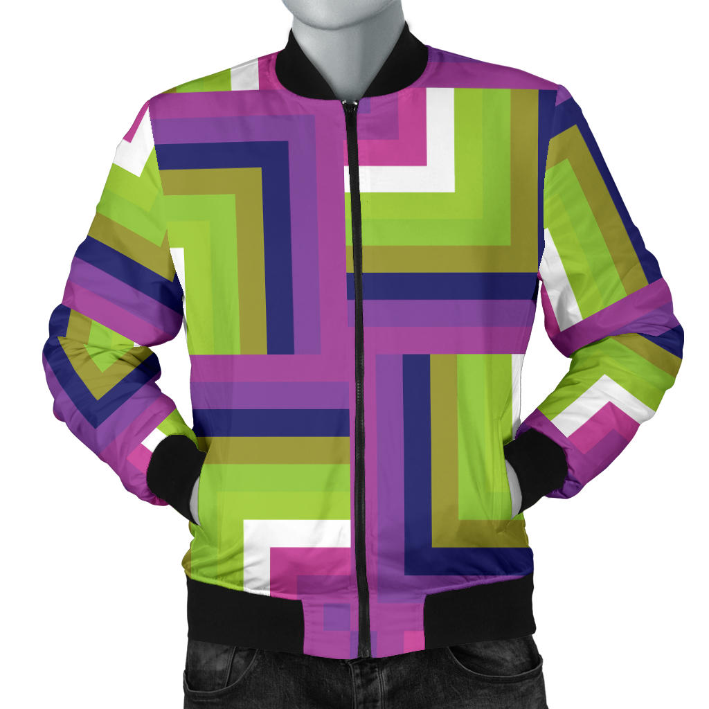 Optical illusion Pattern Print Design A05 Men Bomber Jacket