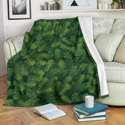 Christmas Tree Pattern Print Design 02 Premium Blanket