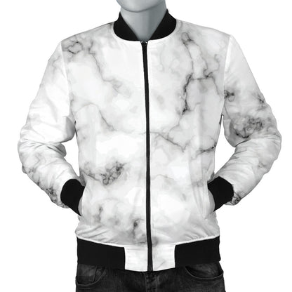 Marble Pattern Print Design 01 Men Bomber Jacket