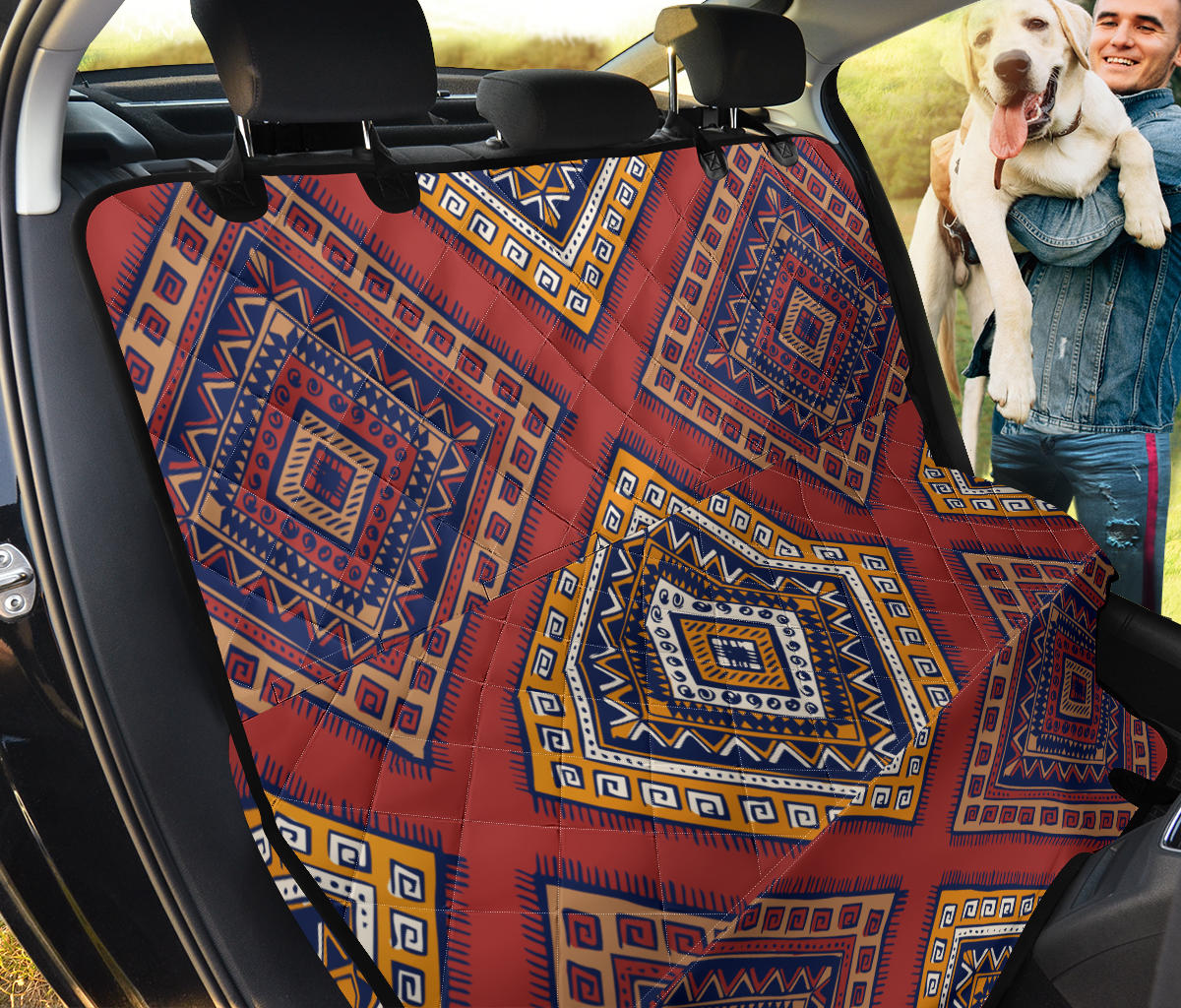 Native Pattern Print Design A06 Rear Dog Car Seat Cover Hammock