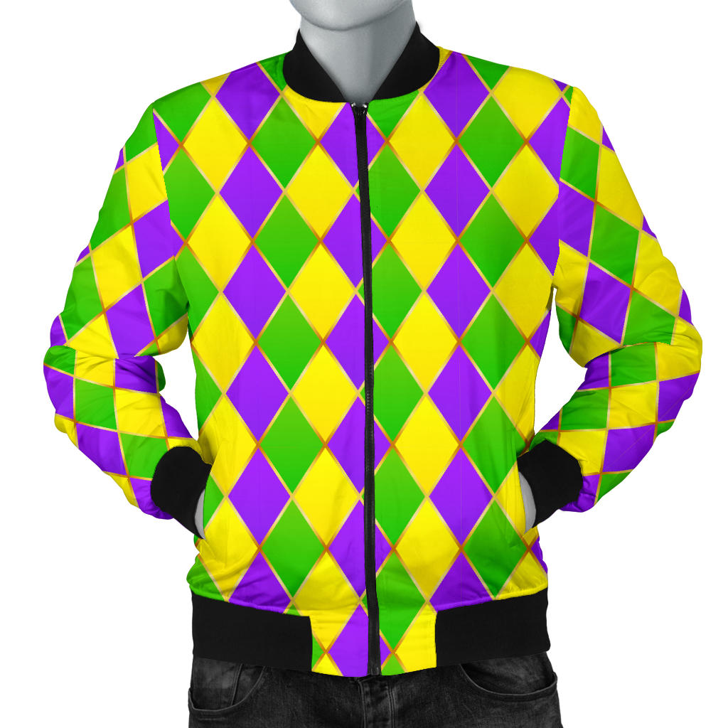 Mardi Gras Pattern Print Design 01 Men Bomber Jacket