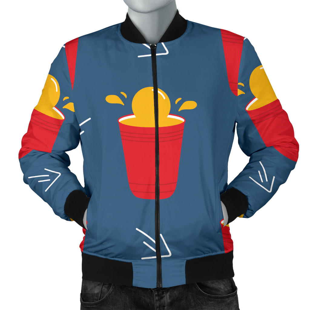 Beer Pong Pattern Print Design 02 Men Bomber Jacket