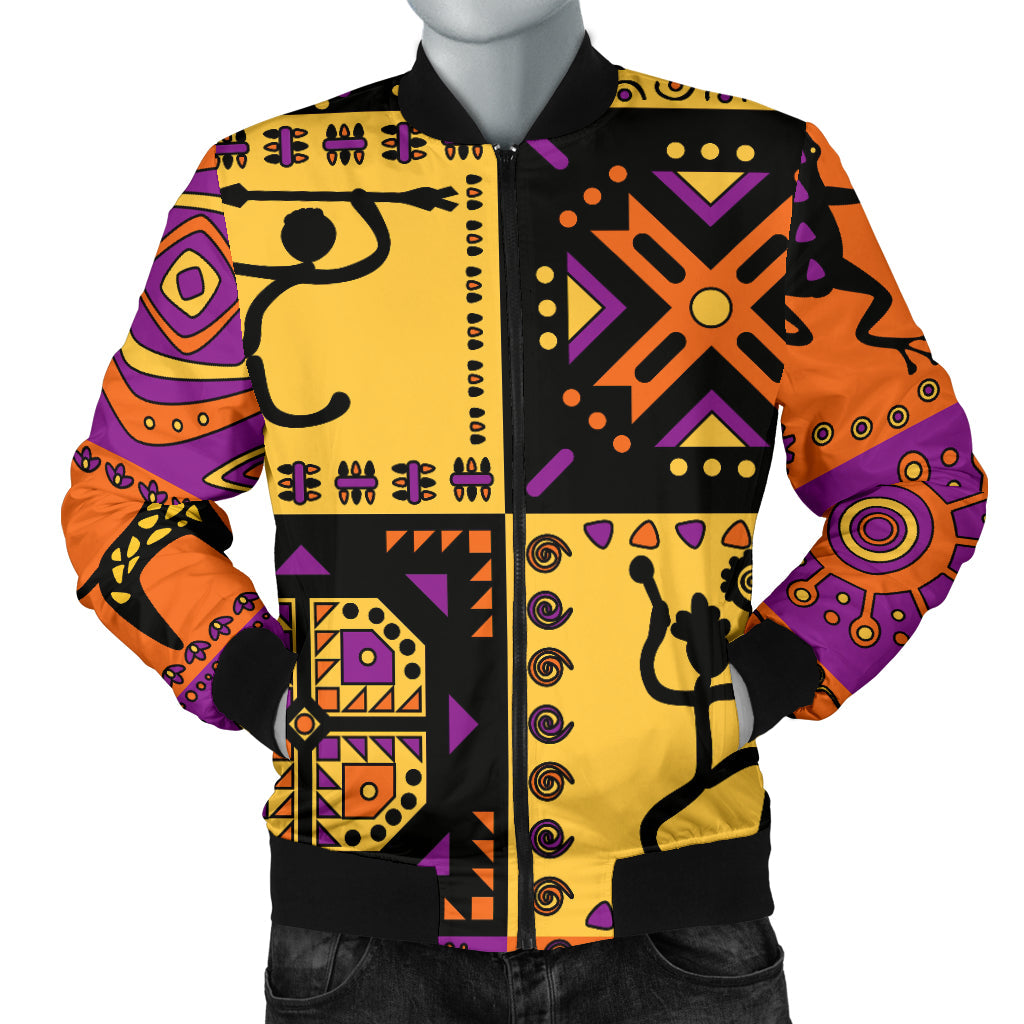African Pattern Print Design 02 Men Bomber Jacket