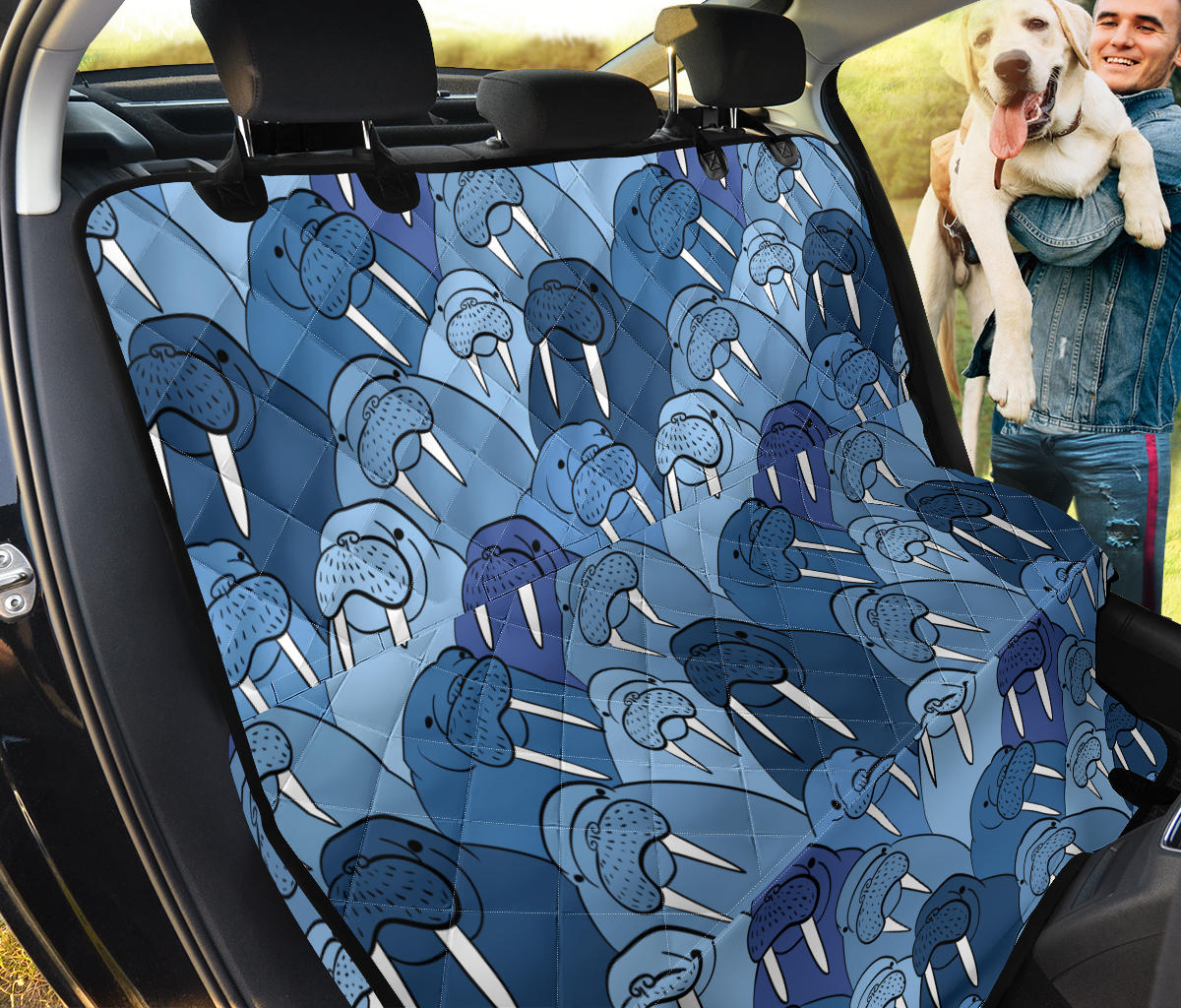 Walrus Pattern Print Design 01 Rear Dog Car Seat Cover Hammock