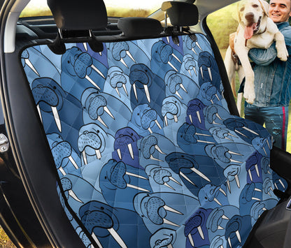 Walrus Pattern Print Design 01 Rear Dog Car Seat Cover Hammock