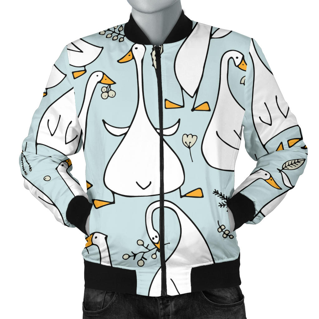 Goose Pattern Print Design 03 Men Bomber Jacket